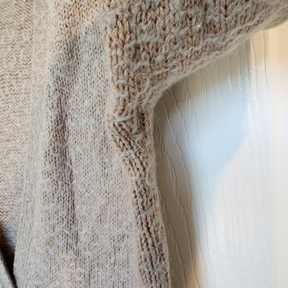 Mossimo Open Front Button Cardigan Sweater Khaki Cream Long Sleeve Sweater - Picture 3 of 13